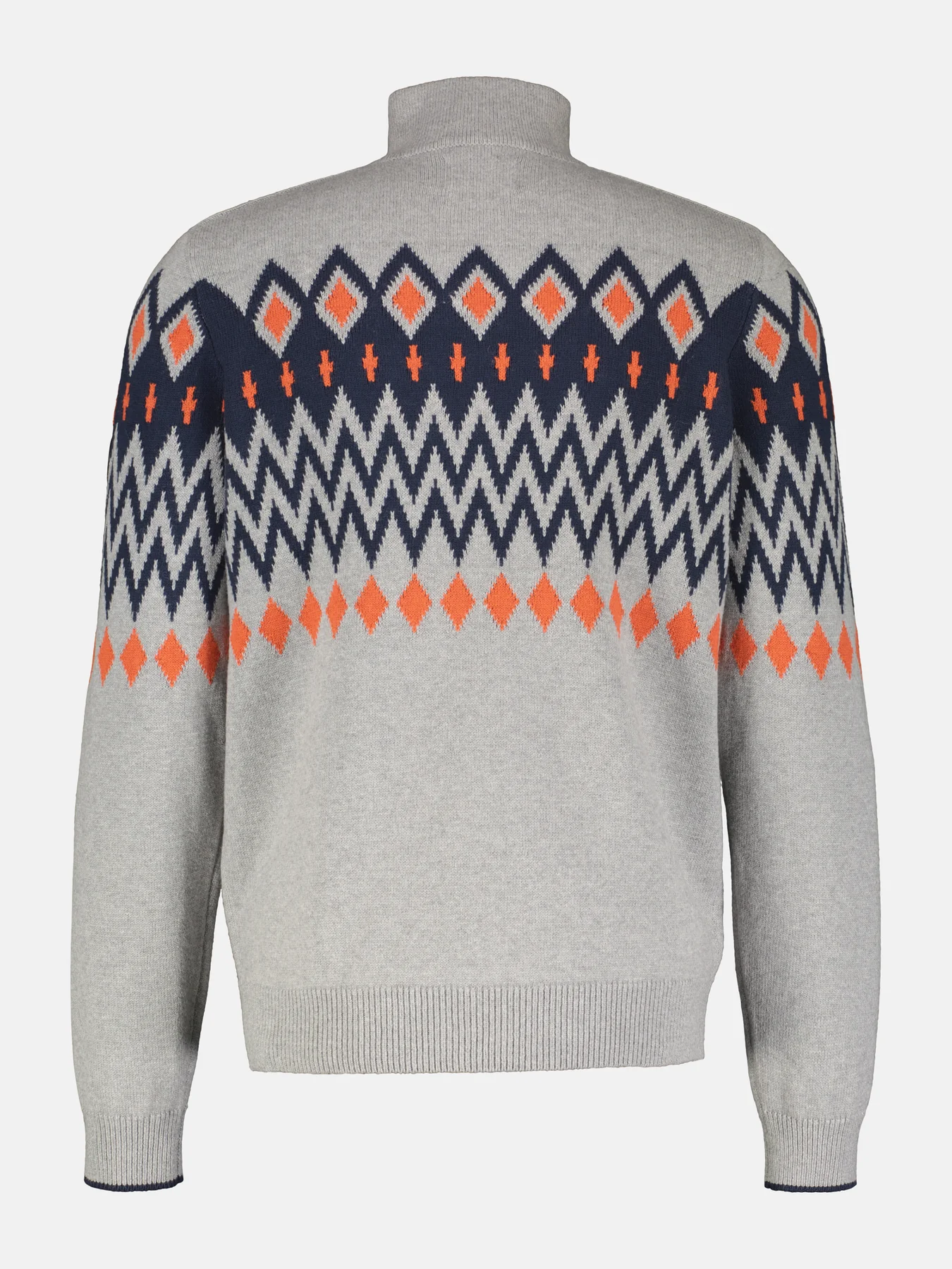 Lerros Troyer met Noorse Print - Platinum Grey Melange