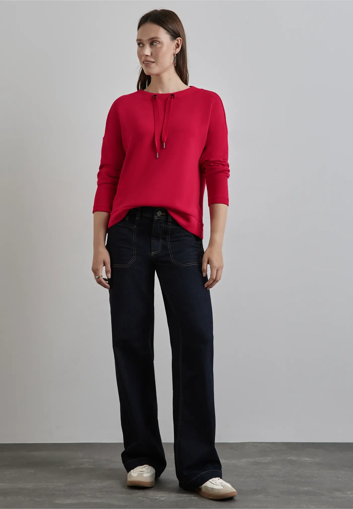 Street One Silk-Look Shirt - Autumn Red