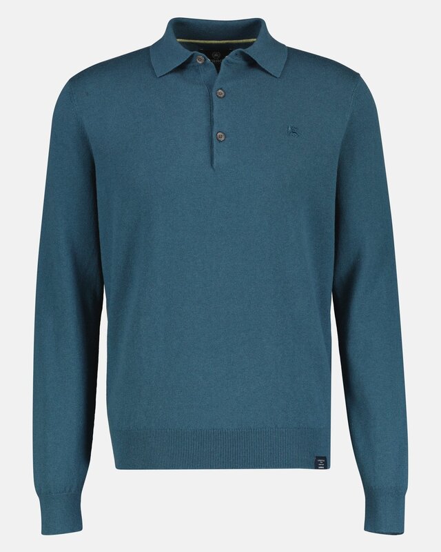 Lerros Gestricktes Polo mit Wolle - Rich Blue