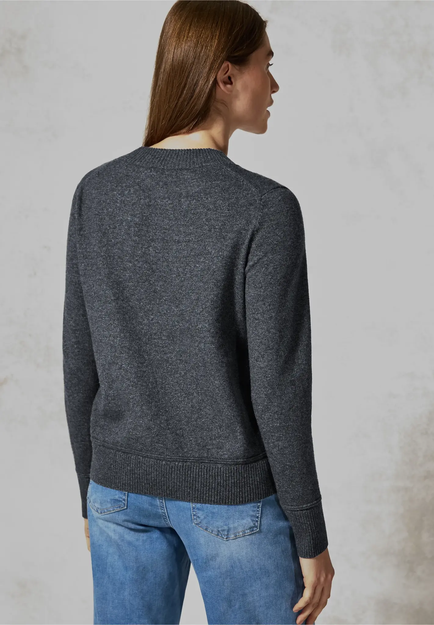 Cecil Short Jumper - Charcoal Grey Melange