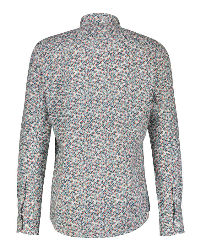 Lerros Print Overhemd met Stretch - White