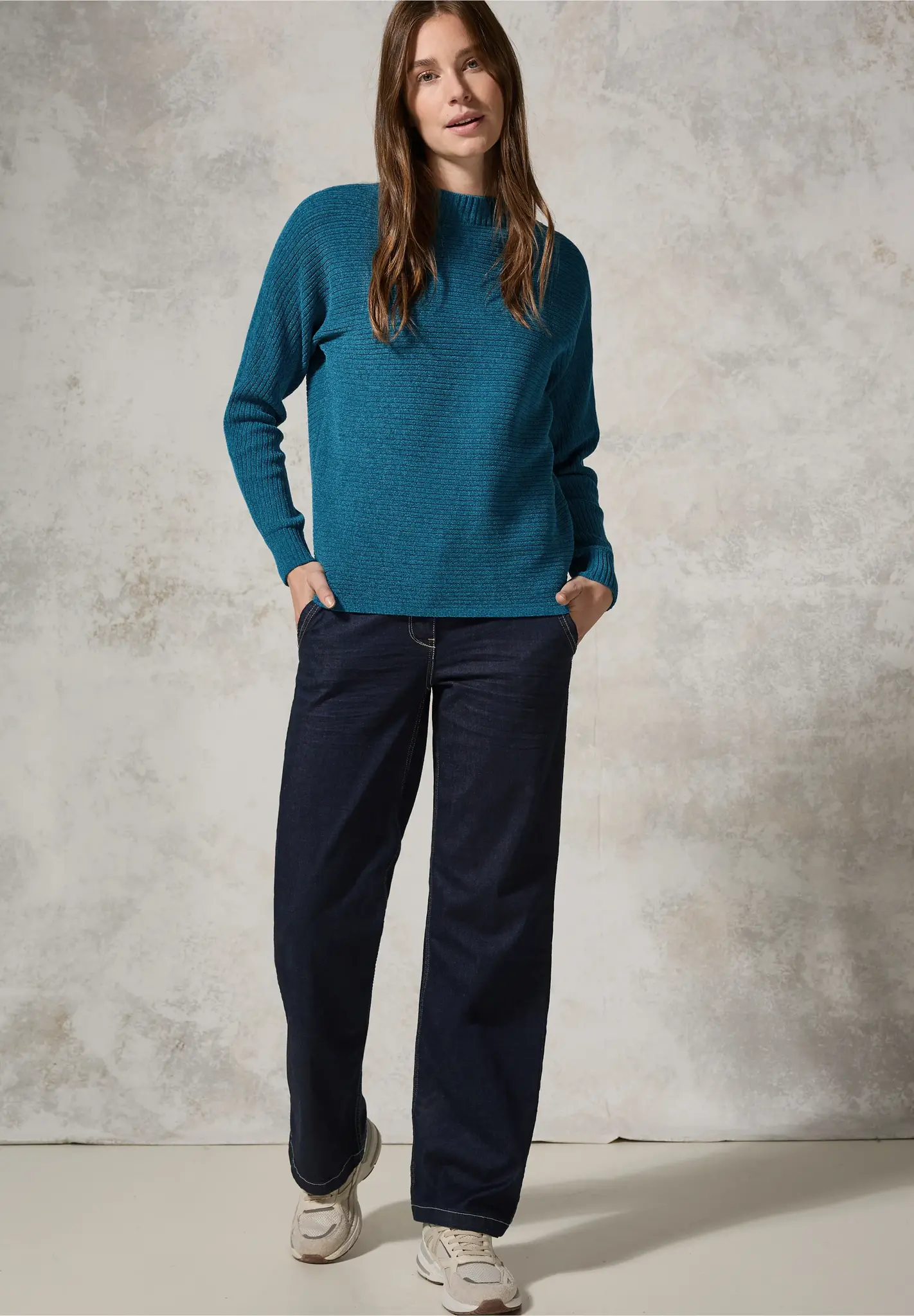 Cecil Chenille Dolman Pullover - Celestial Aqua Blue