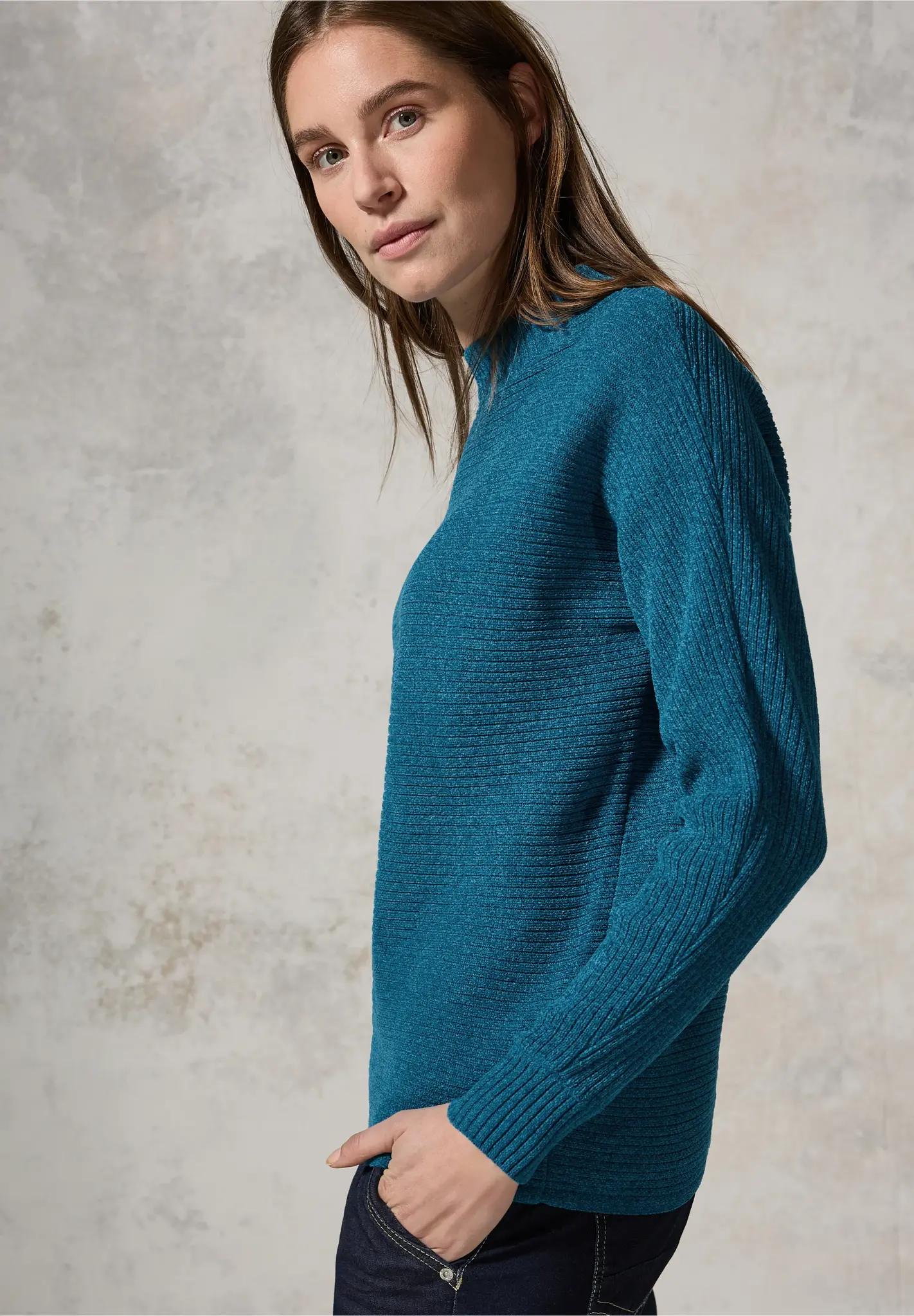 Cecil Chenille Dolman Jumper - Celestial Aqua Blue