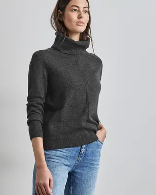 Street One Turtleneck Jumper - Gravel Grey Melange