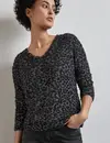 Street One Shirt with Leopard Print - Gravel Grey Melange