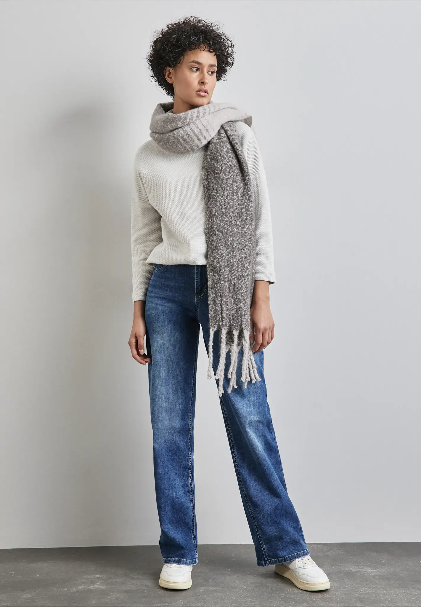 Street One Color Gardient Scarf - Whale Tail Grey