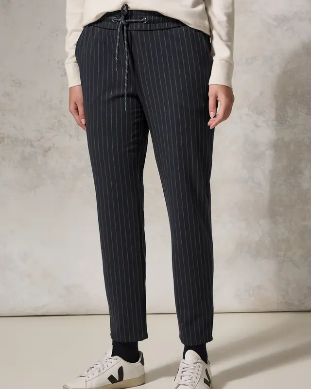 Cecil Hose im Nadelstreifen-Look Tracey - Deep Charcoal Grey