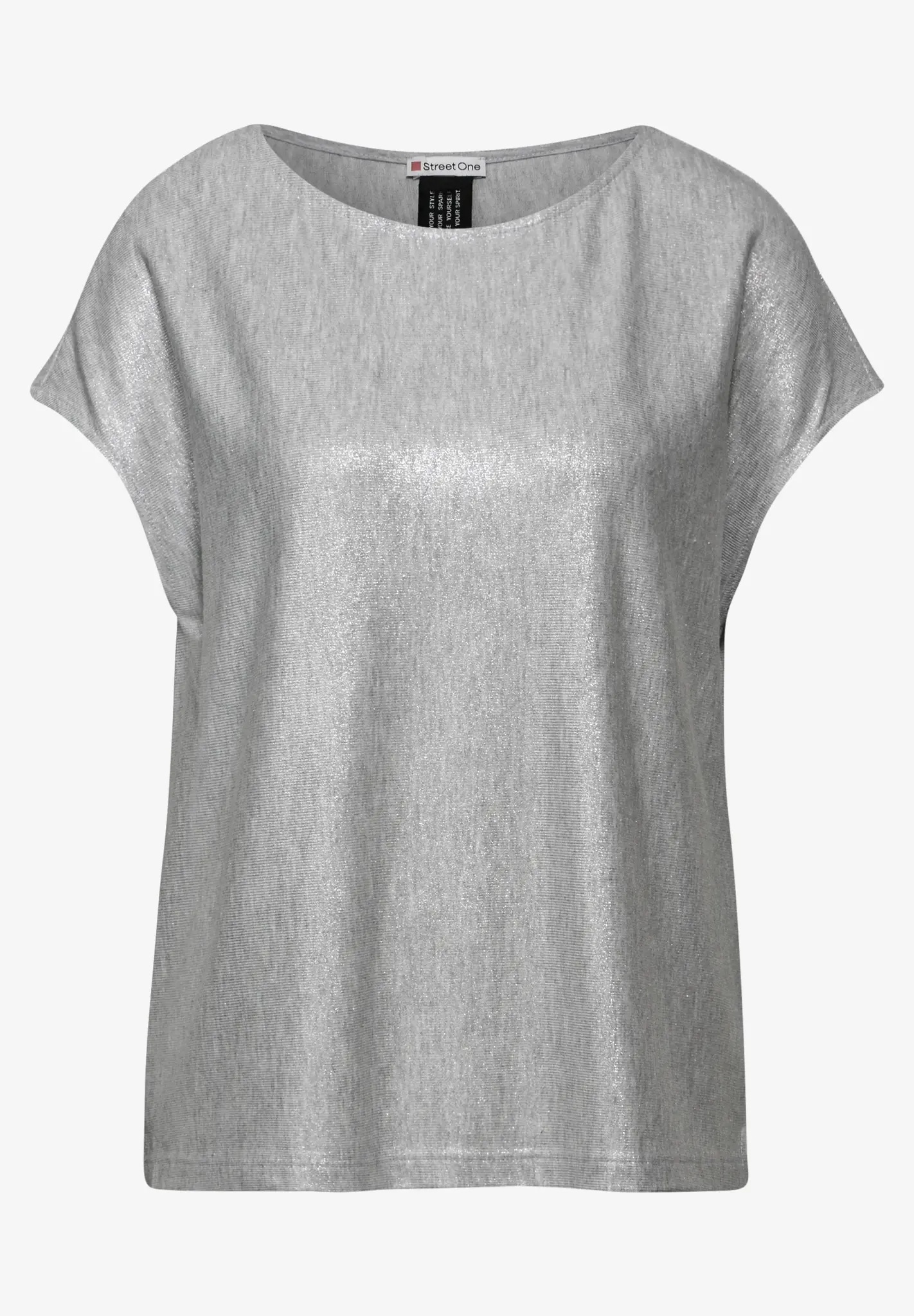 Street One Shimmering Shirt - Heather Grey Melange