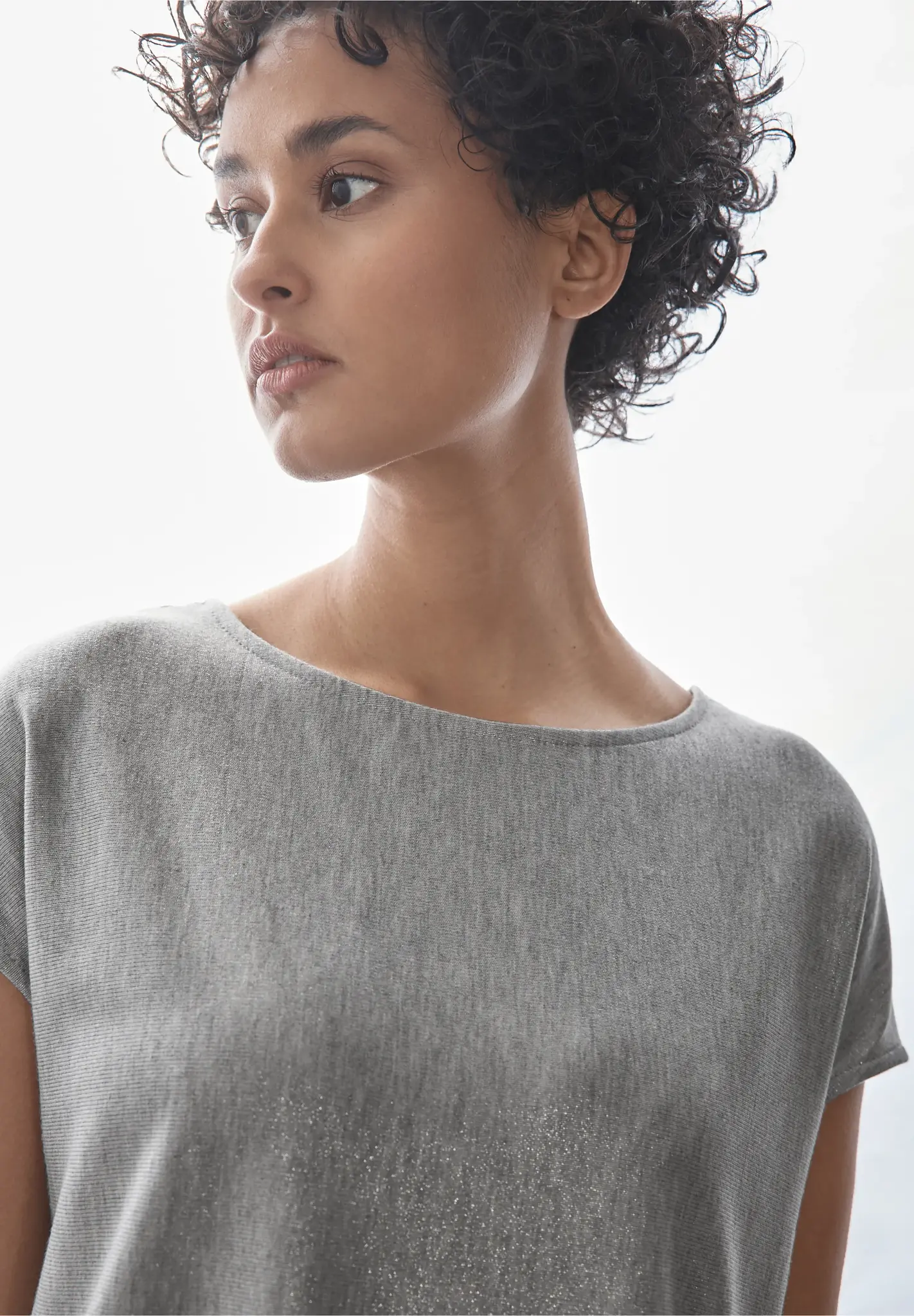 Street One Shimmering Shirt - Heather Grey Melange