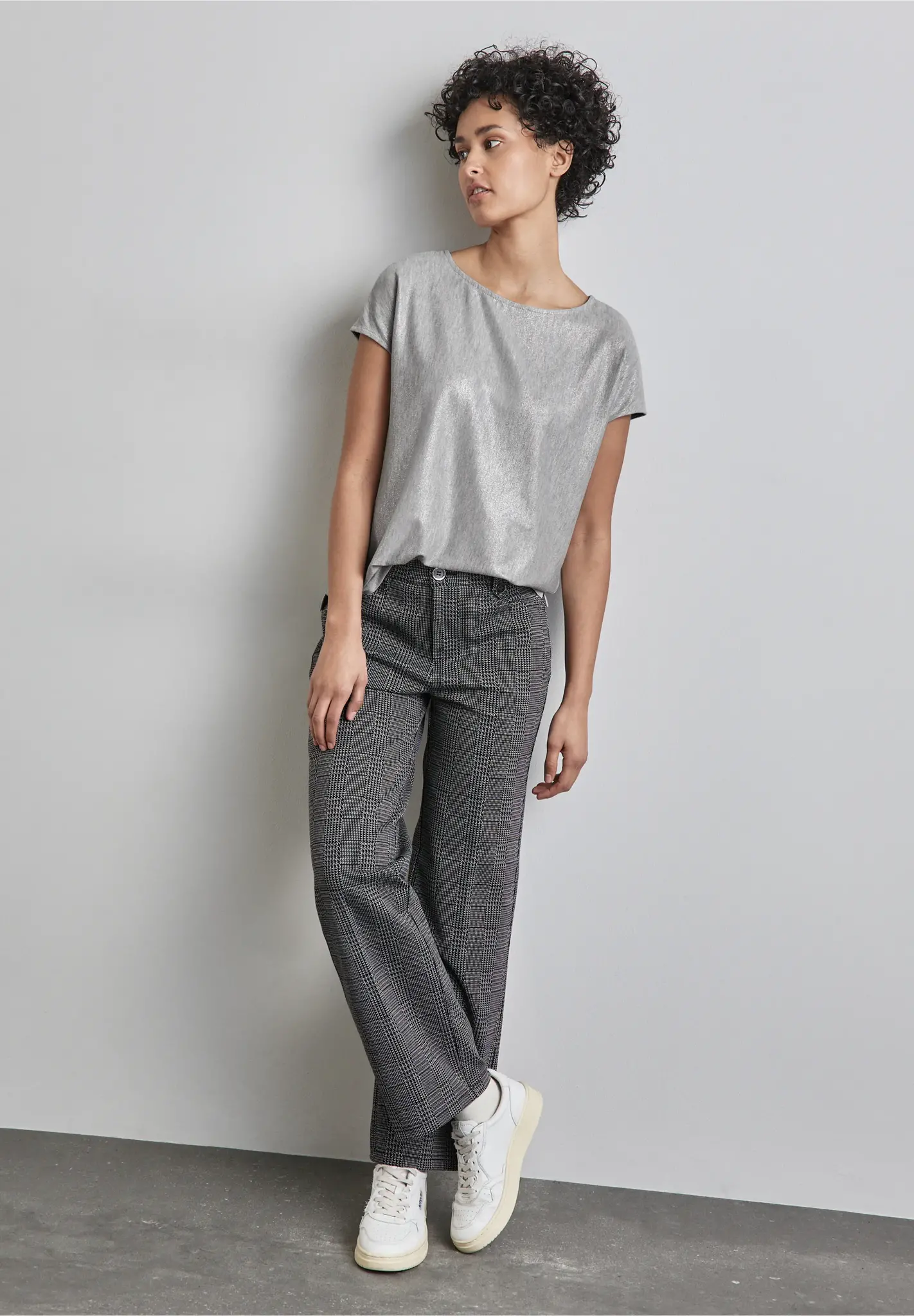 Street One Shimmering Shirt - Heather Grey Melange