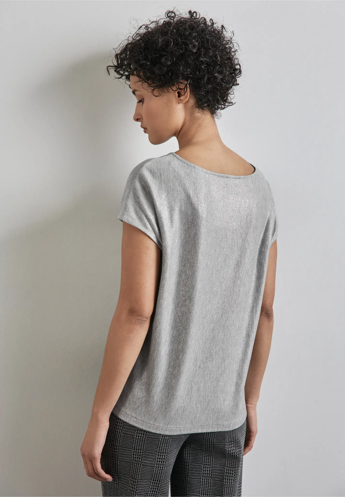 Street One Schimmerndes Shirt - Heather Grey Melange