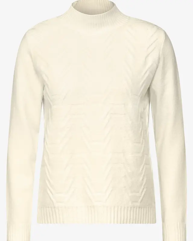 Cecil Jacquard Jumper - Birch White