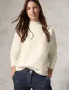 Cecil Jaquard Pullover in Unifarbe - Birch White