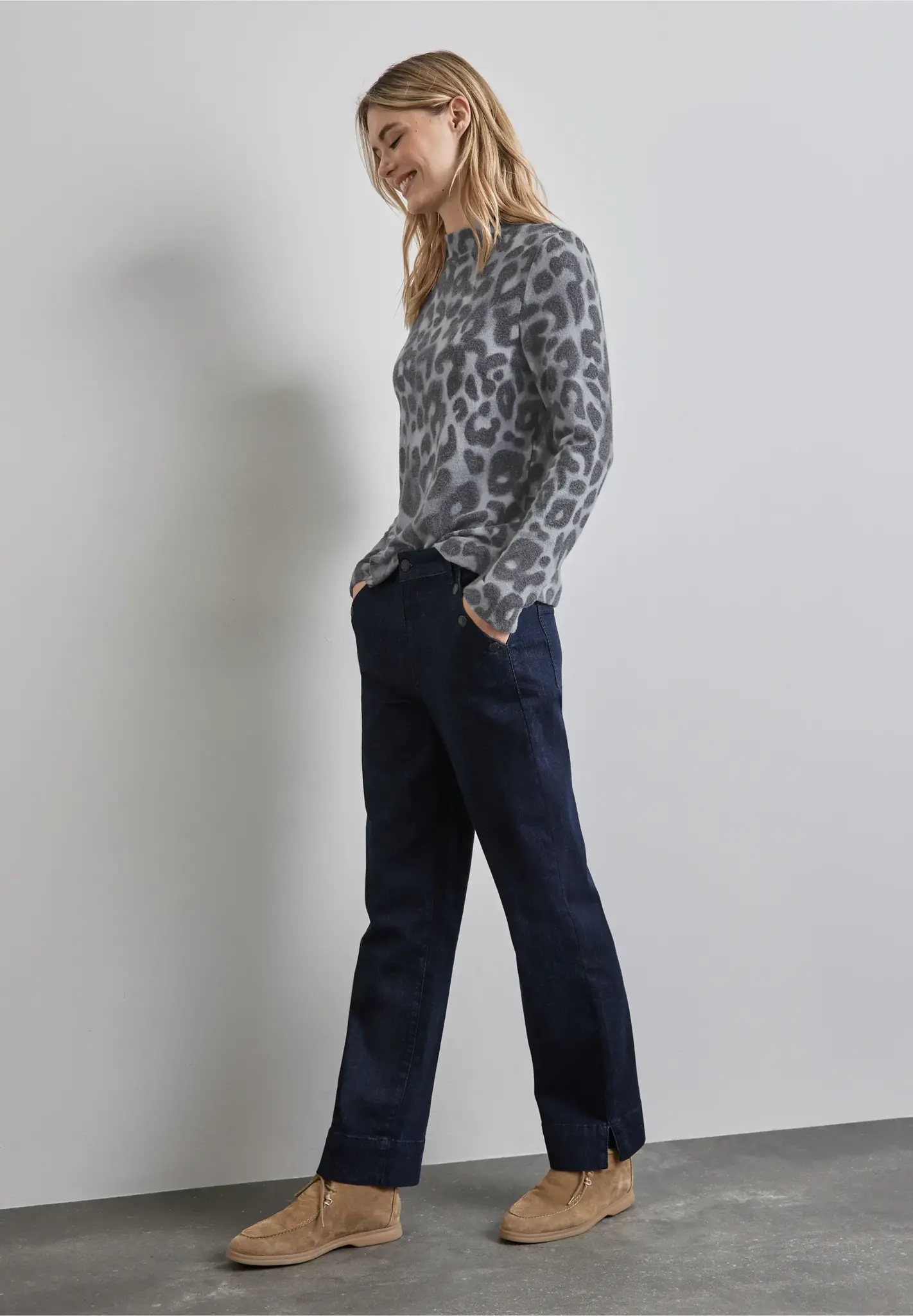 Street One Bedrucktes Shirt - Echo Grey