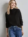Street One Trui met Opstaande Kraag - Black