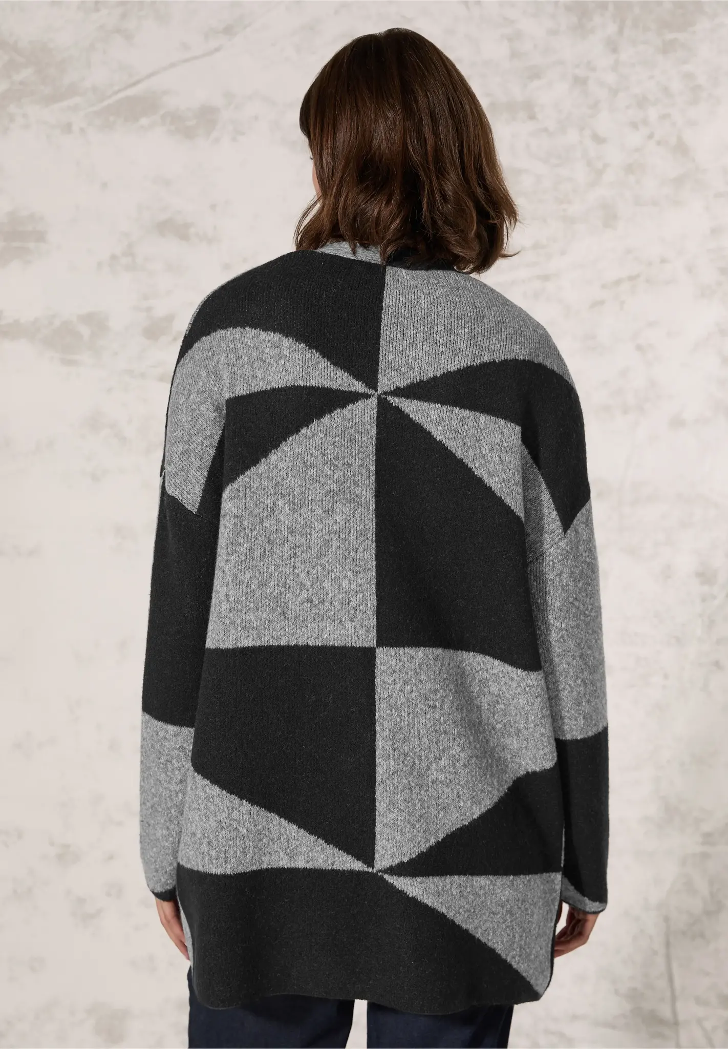 Cecil Print Cardigan - Black