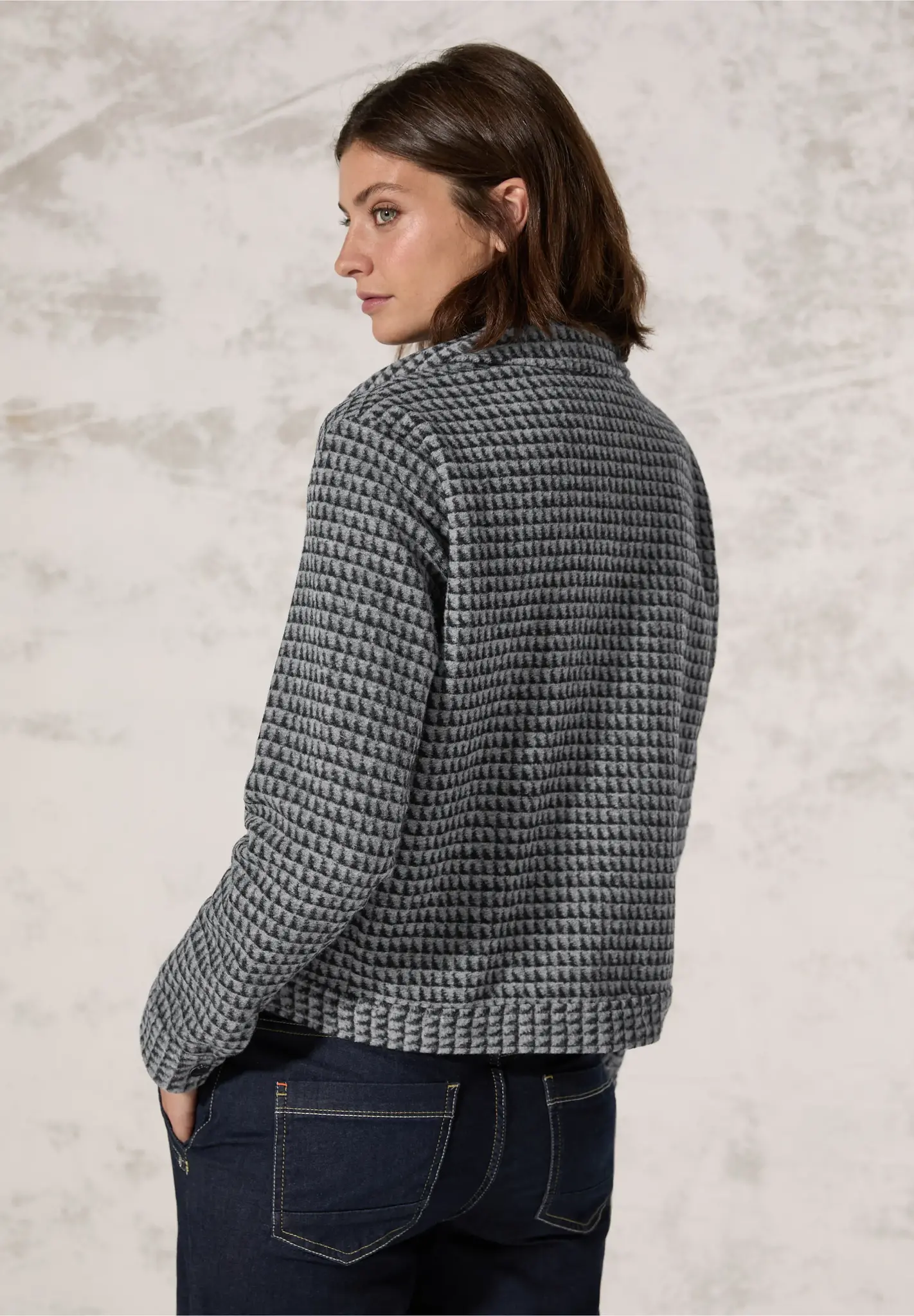 Cecil Kurze Jacquard Jacke - Black