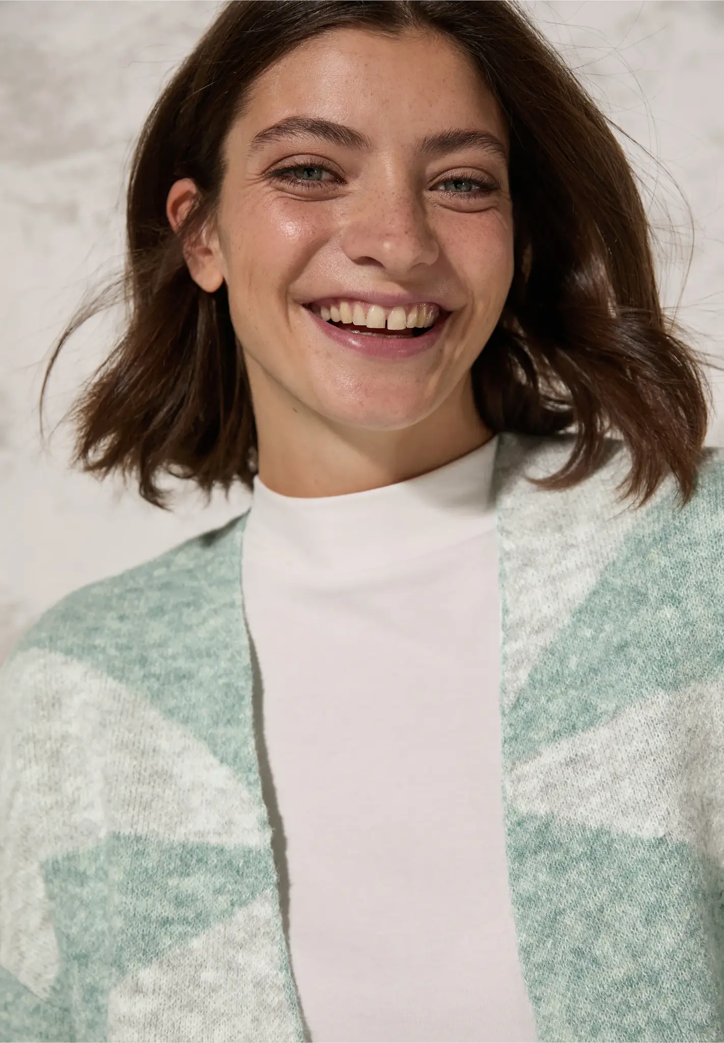 Cecil Gemusterte Strickjacke - Glaced Green Melange