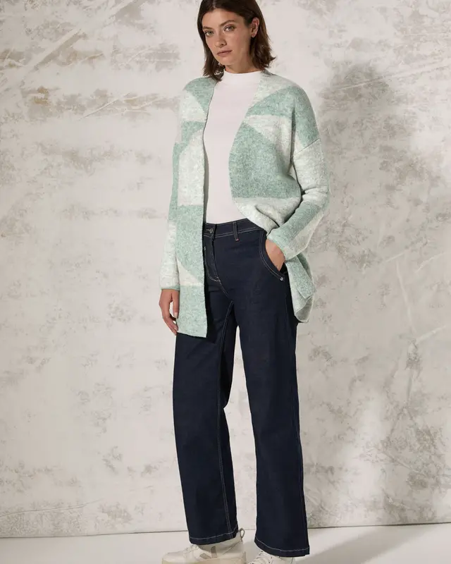 Cecil Vest met Patroon - Glaced Green Melange