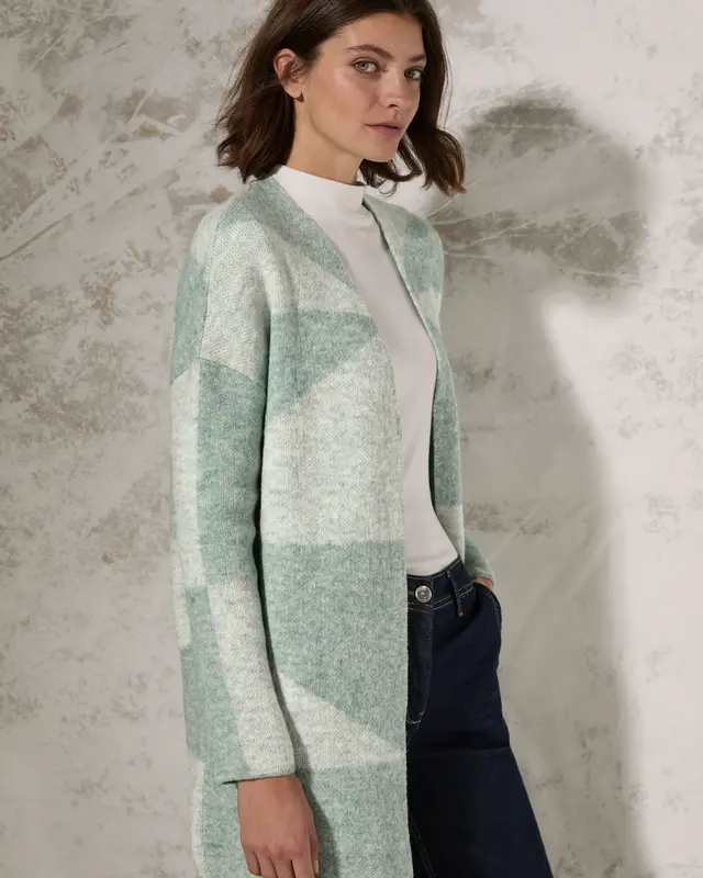 Cecil Vest met Patroon - Glaced Green Melange