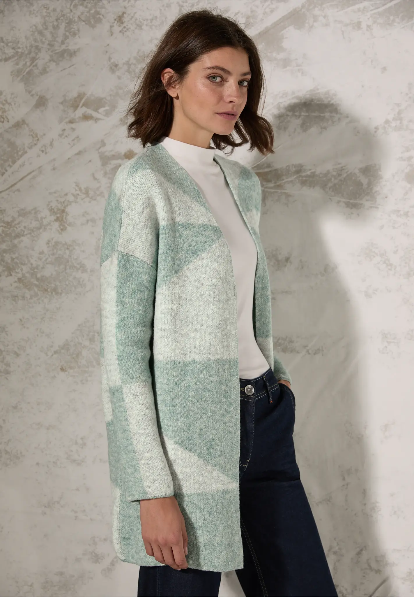 Strickjacke Cardigan Gelb Grau Concept Modehandel Cecil