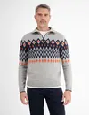 Lerros Troyer met Noorse Print - Platinum Grey Melange
