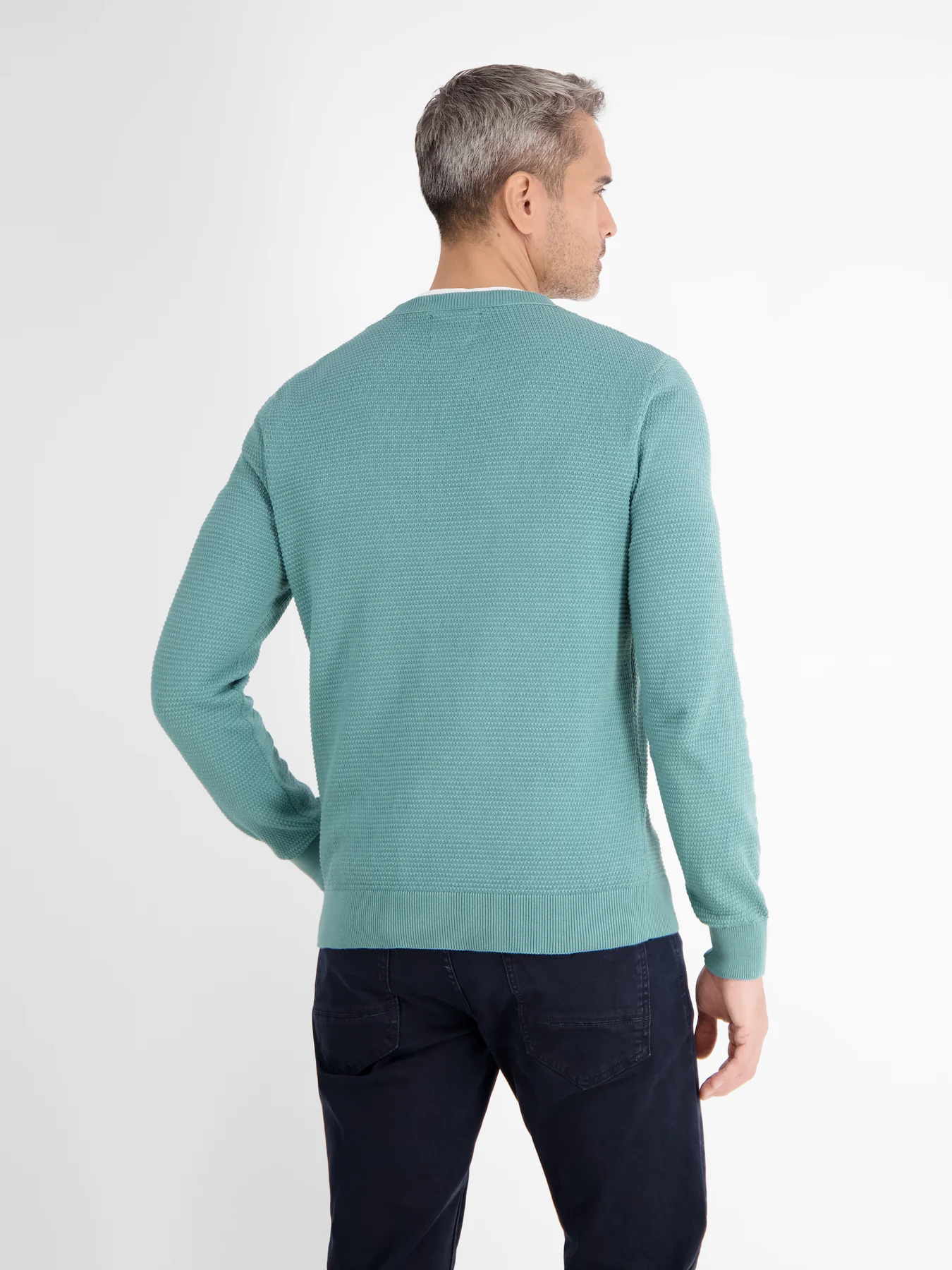 Lerros Trui met Ronde Hals - Mineral Blue