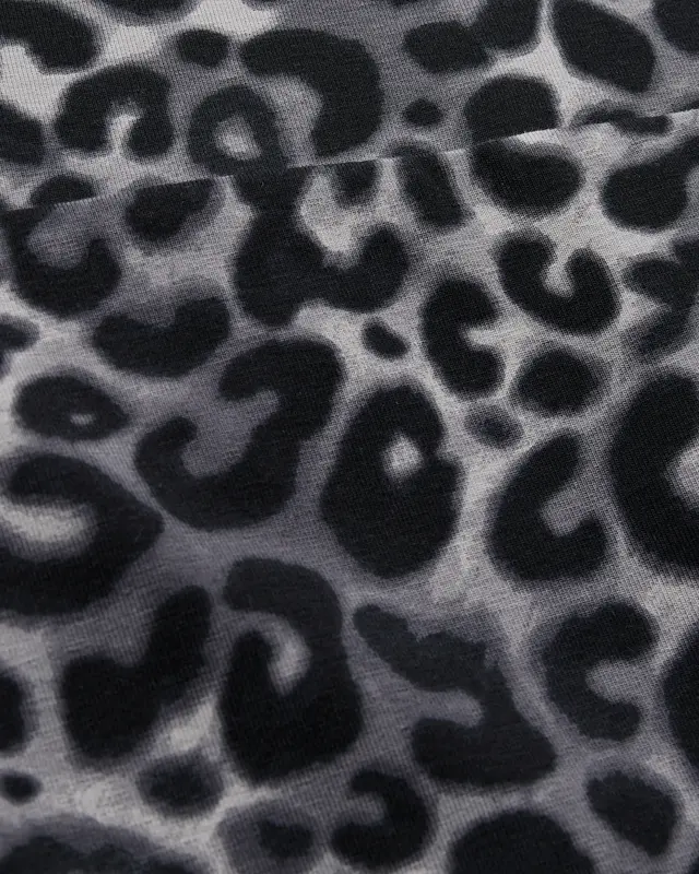 Street One Leggings mit Leo-Print - Whale Tale Grey