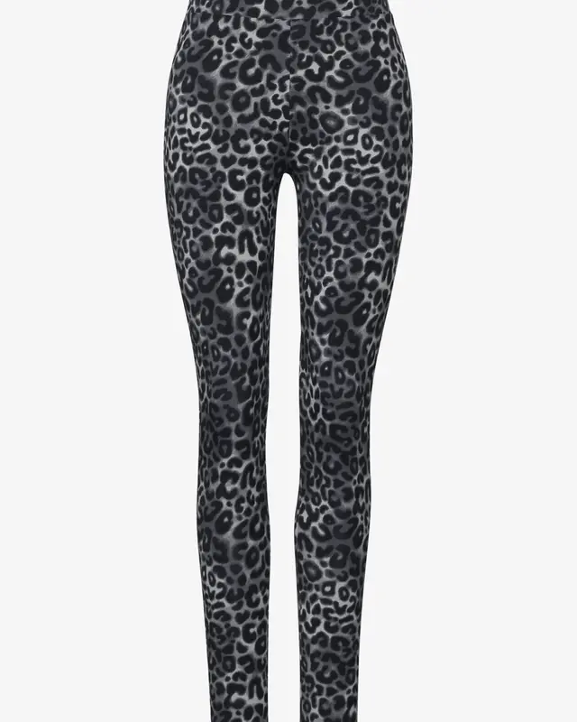 Street One Leggings mit Leo-Print - Whale Tale Grey
