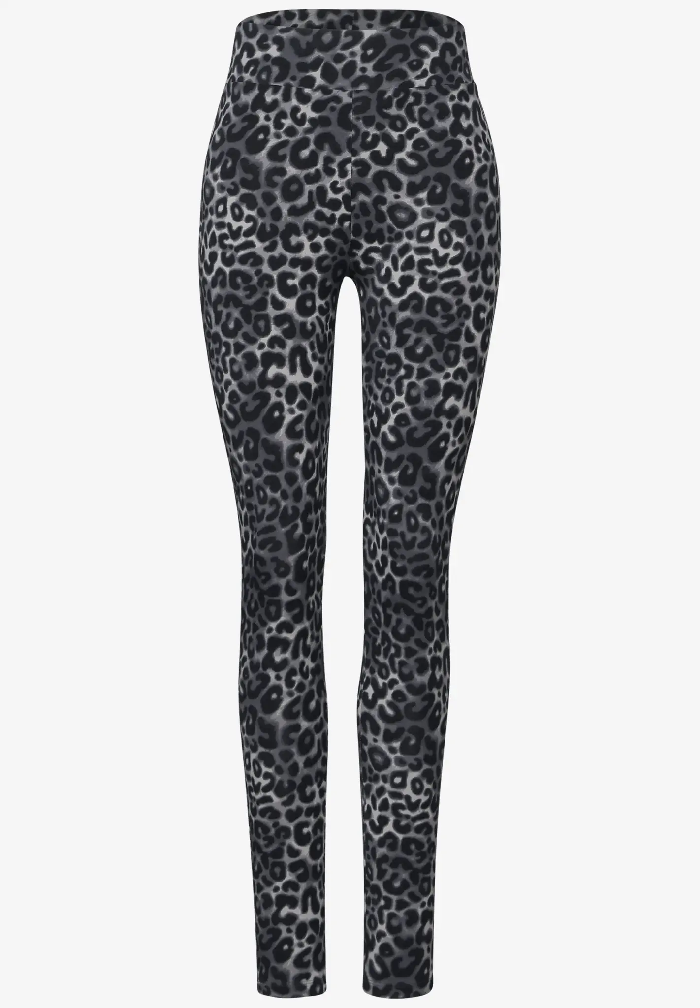 Street One Leggings mit Leo-Print - Whale Tale Grey