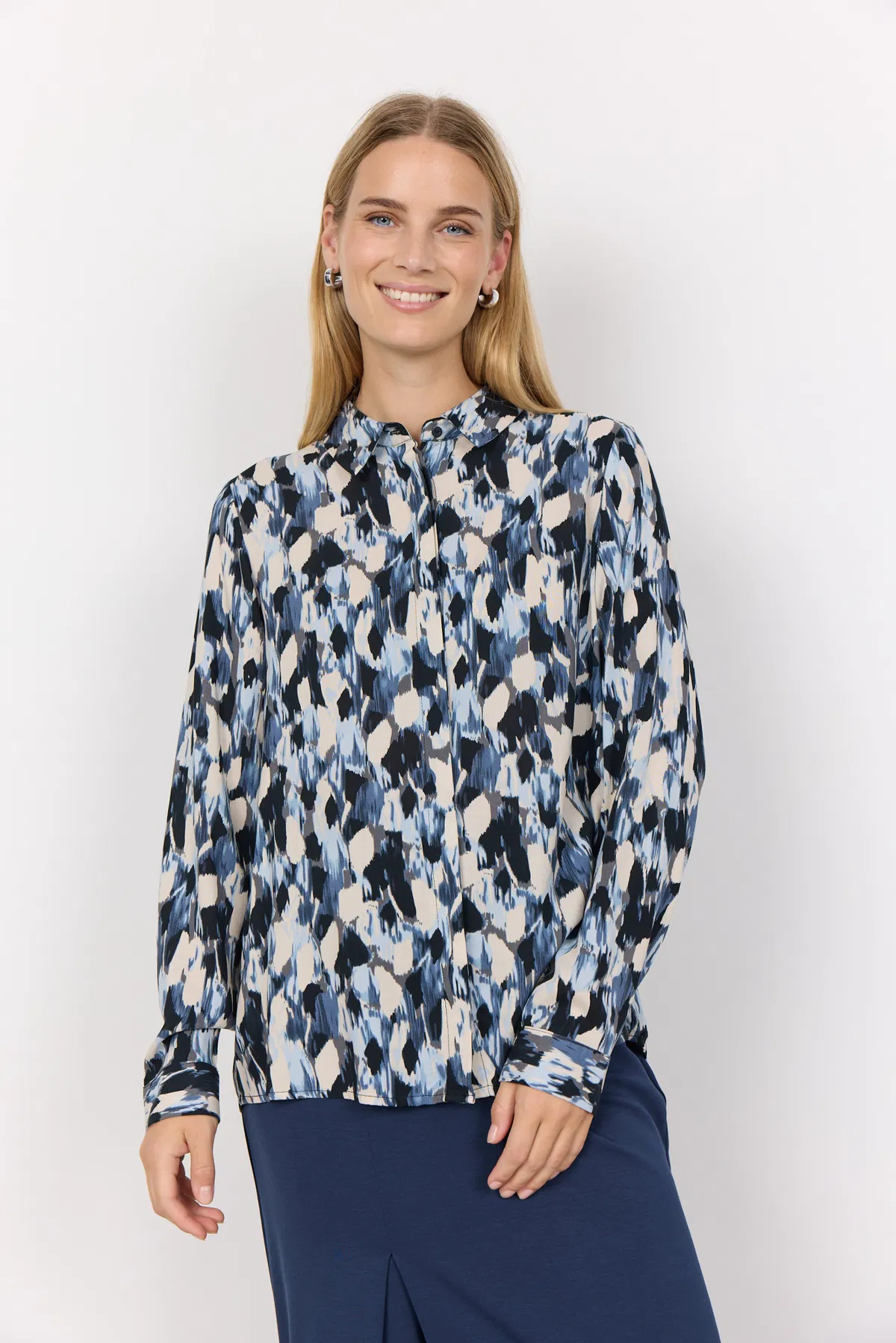 .*n様 【新品】Apolina 3-5y Dionne Blouse Soyaconcept Blouse Nanna 1 - Blue Combi | - Cotton Blues