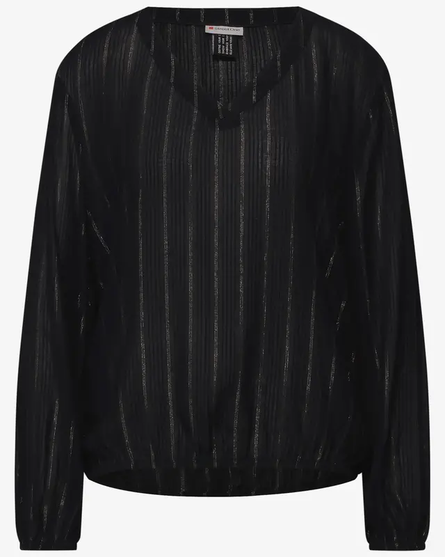 Street One Blouse with Glitter Stripes - Black
