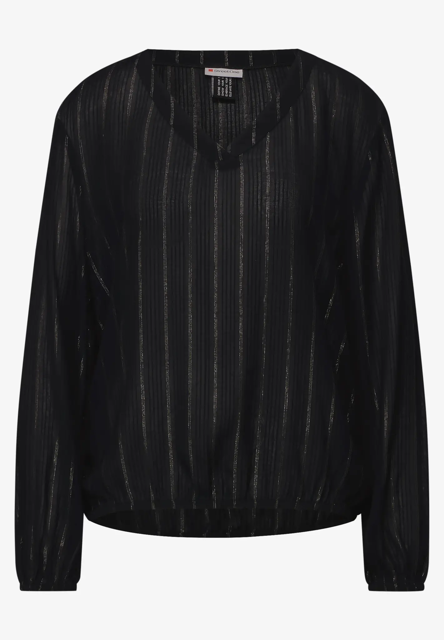 Street One Blouse with Glitter Stripes - Black