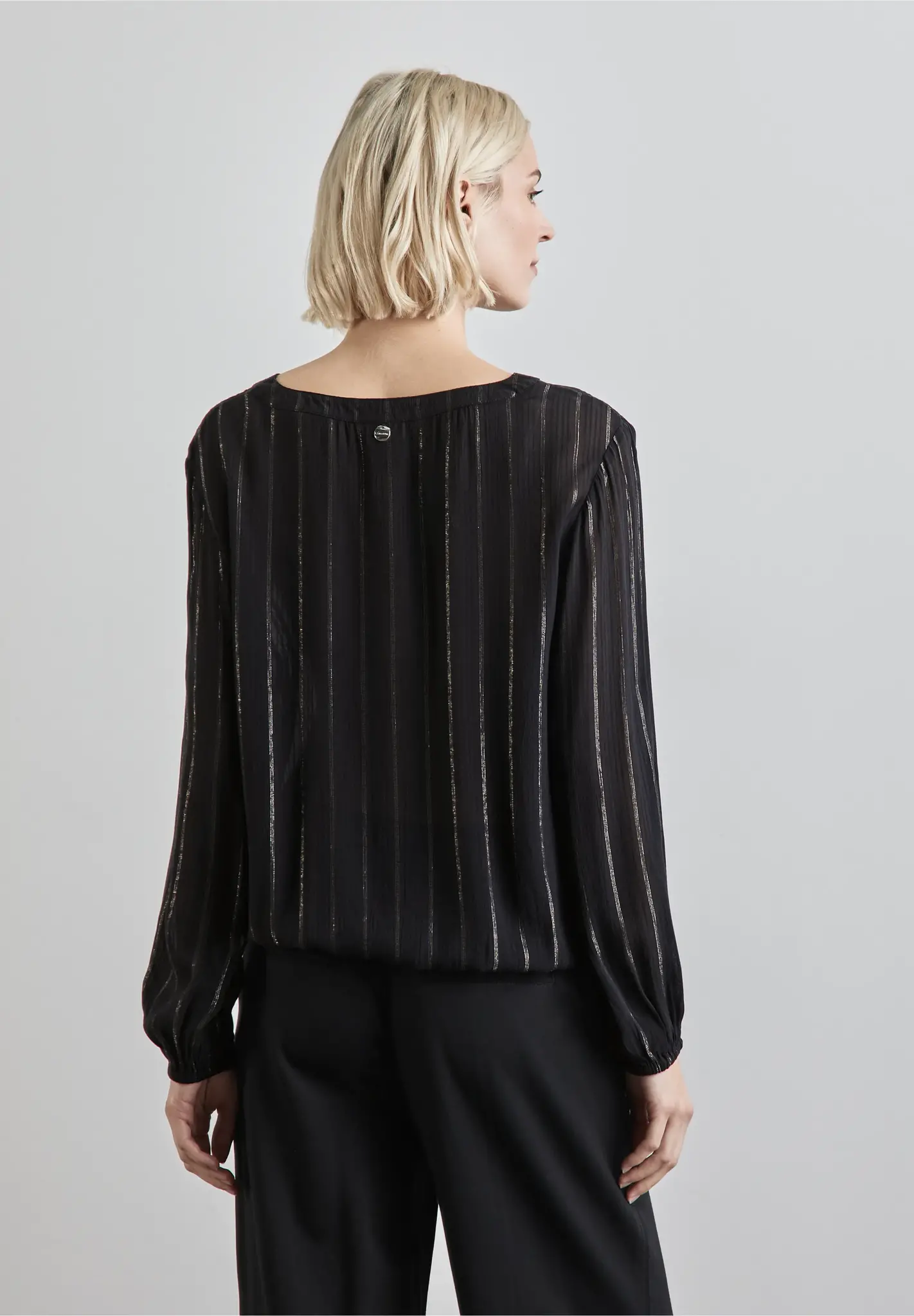 Street One Blouse with Glitter Stripes - Black