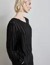 Street One Bluse mit Glitzerstreifen - Black