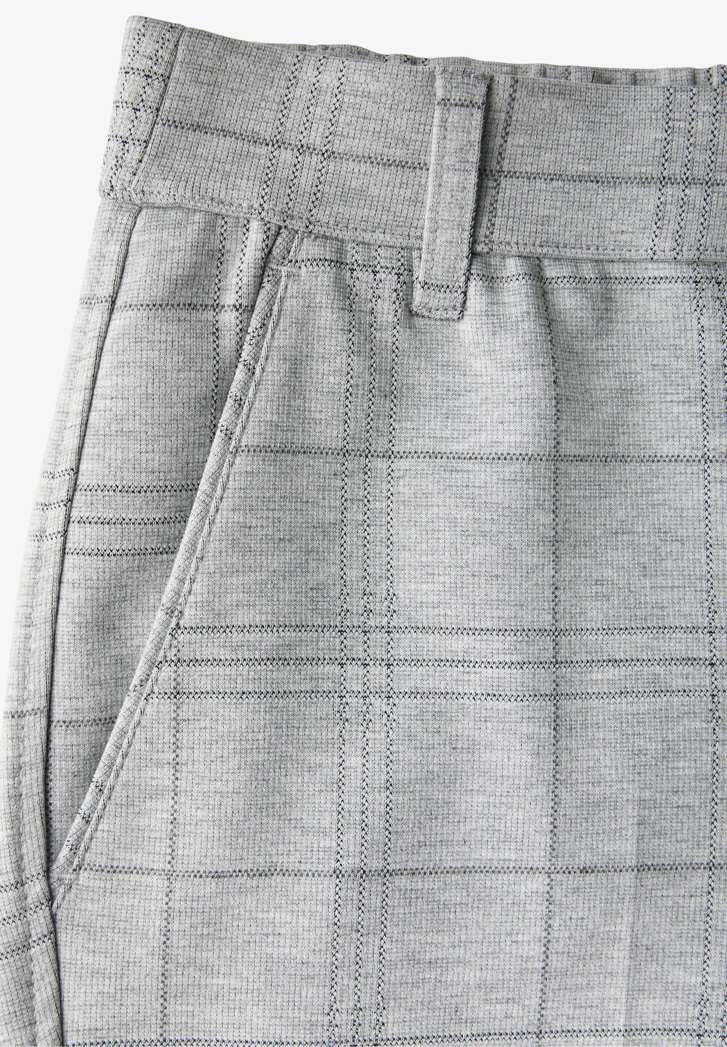 Street One Checkered Chino - Heather Grey Melange