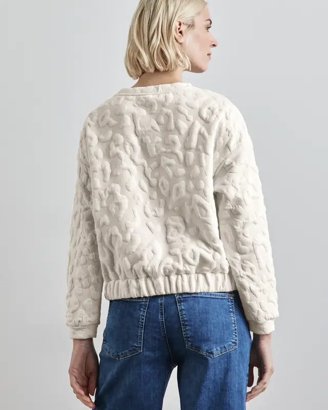 Street One Oversized Leo Sweater Lucid White Cotton Blues