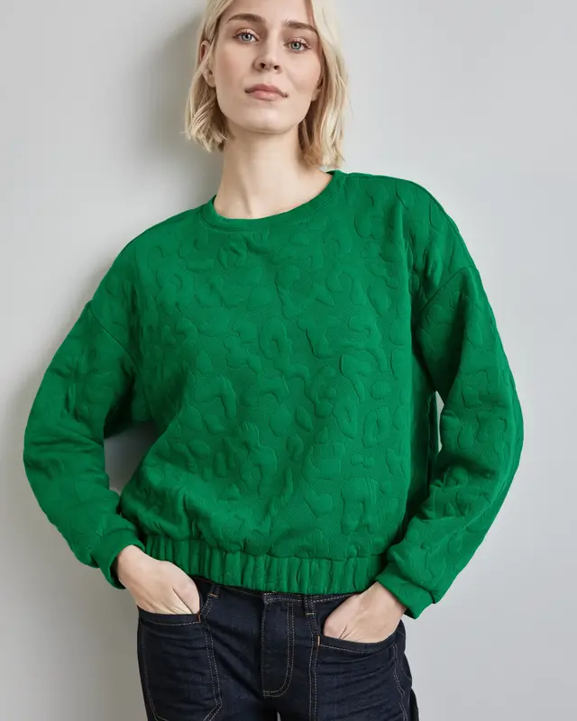 Street One Oversized Leo-Sweater - Vibrant Green