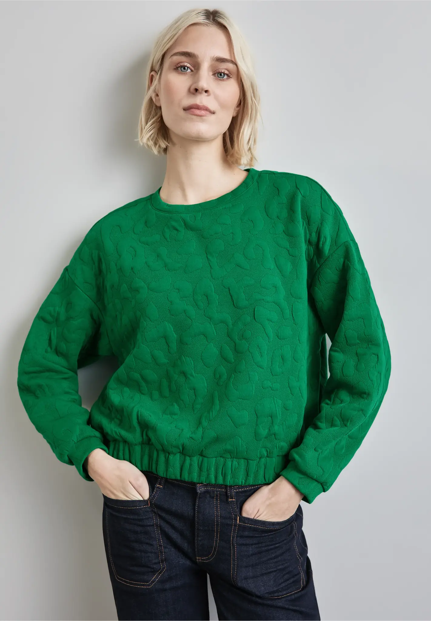 Street One Oversized Leo-Sweater - Vibrant Green