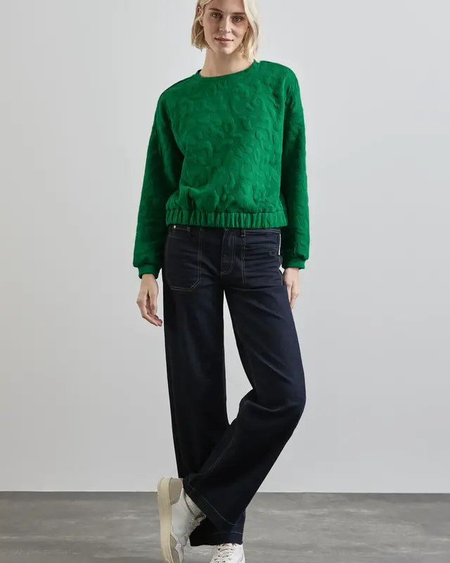 Street One Oversized Leo-Sweater - Vibrant Green