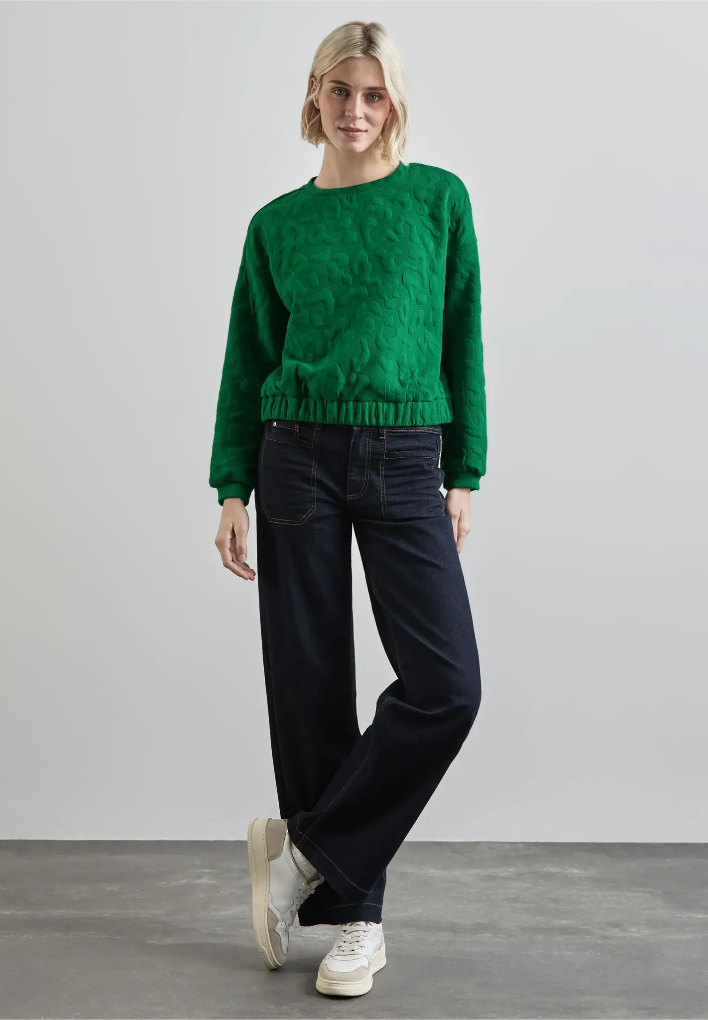 Street One Oversized Leo-Sweater - Vibrant Green