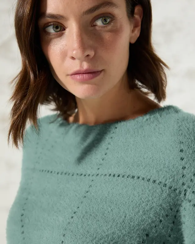 Cecil Federgarn Shirt - Glaced Salvia Green