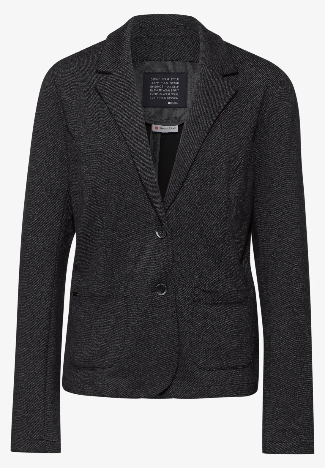 Street One Blazer met Gemêleerde Look - Black