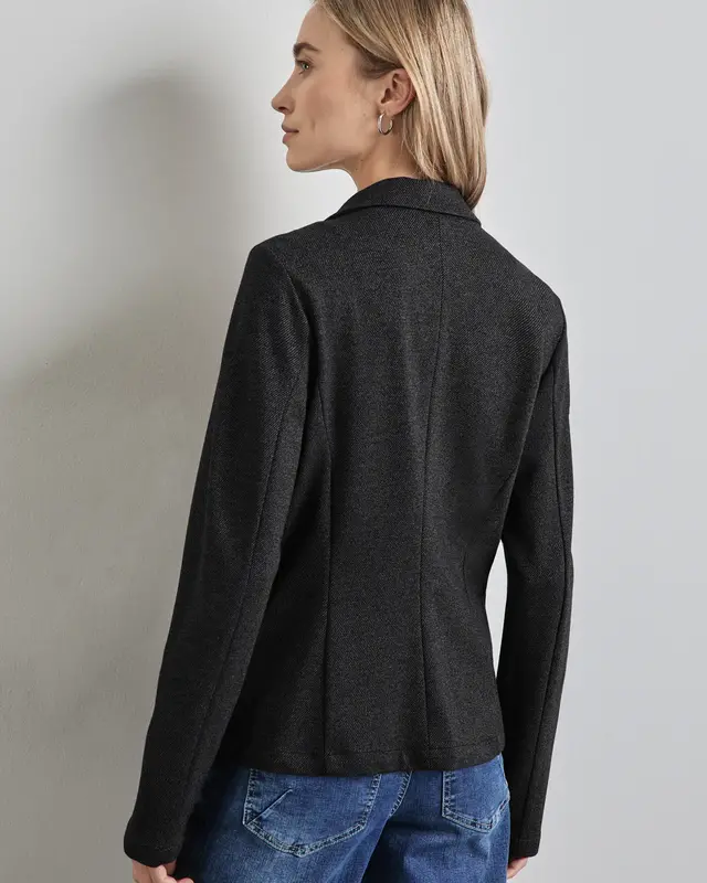 Street One Blazer met Gemêleerde Look - Black