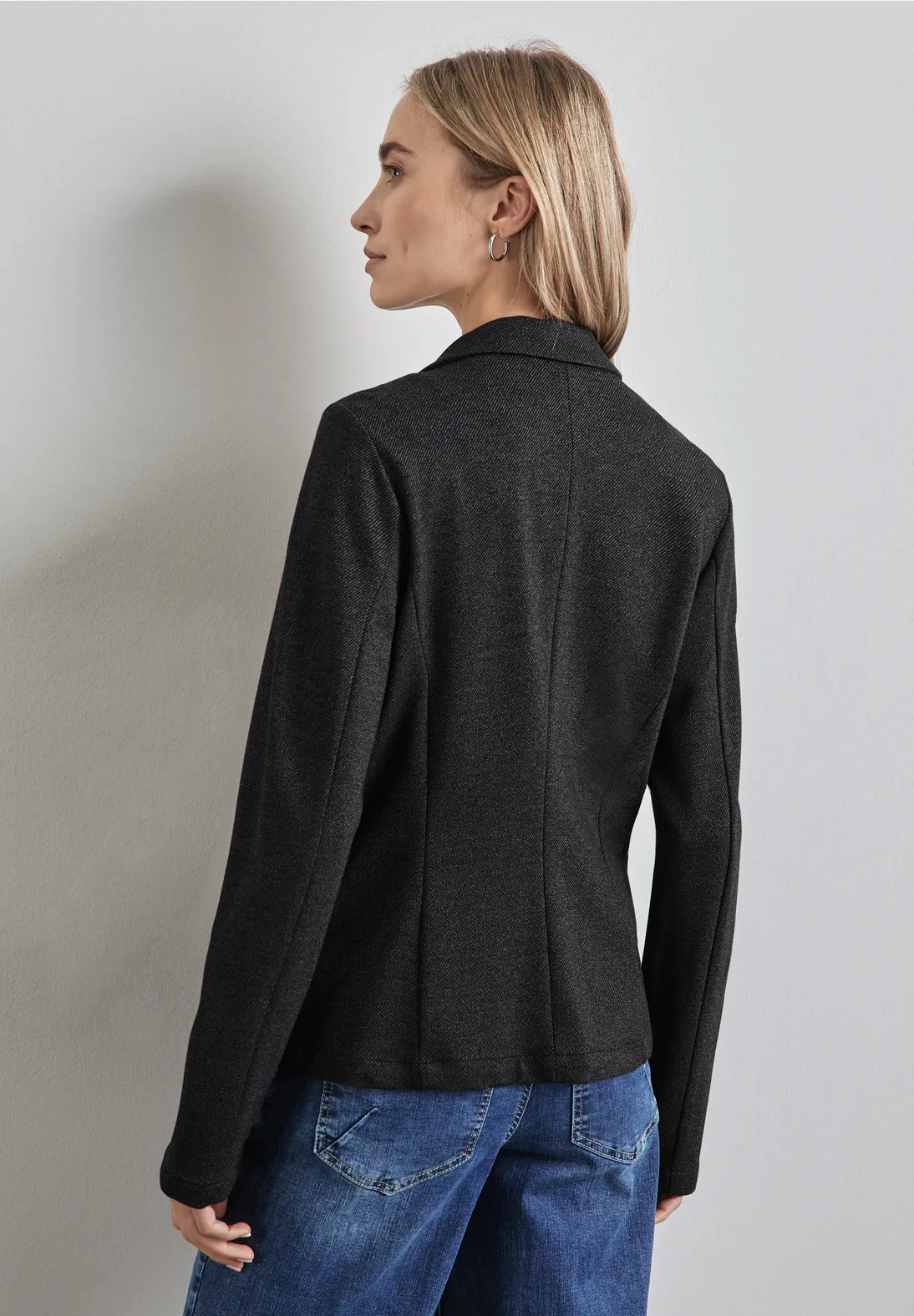 Street One Blazer met Gemêleerde Look - Black