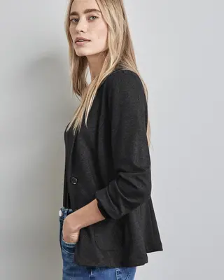 Street One Melange-Look Blazer - Black