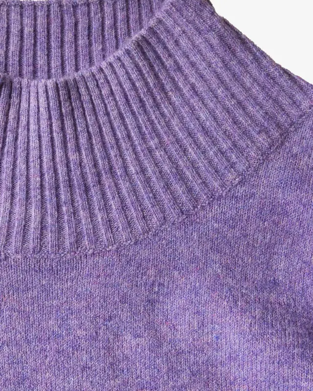 Cecil Trui met Opstaande Kraag - Gentle Lilac Melange