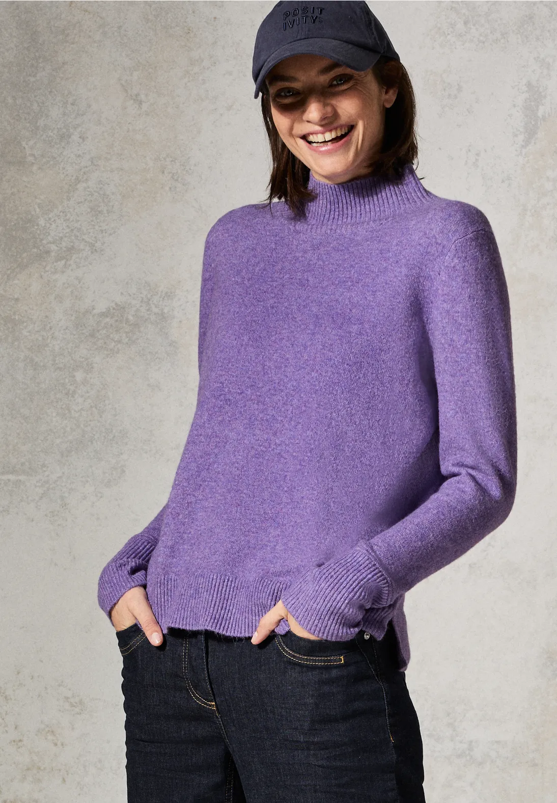 Cecil Pullover mit Stehkragen - Gentle Lilac Melange