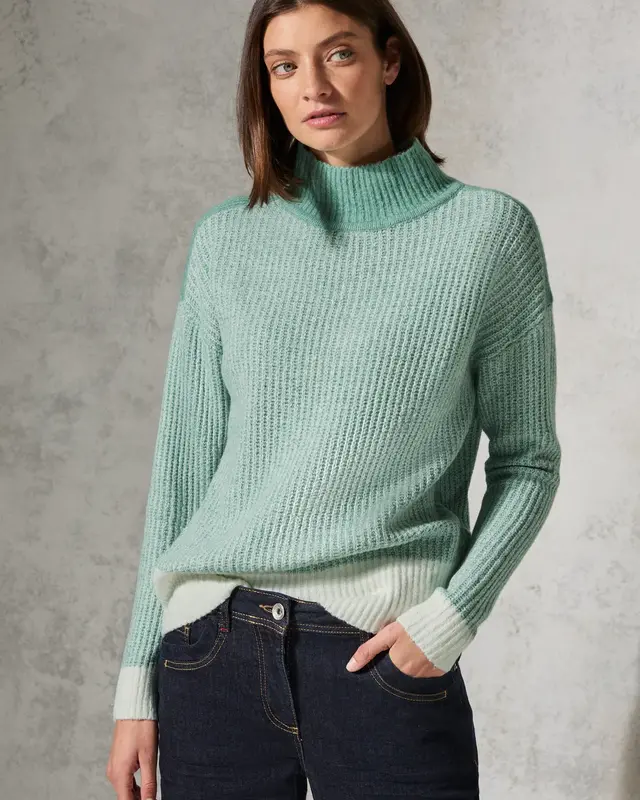 Cecil Mouliné Jumper - Glaced Green Melange