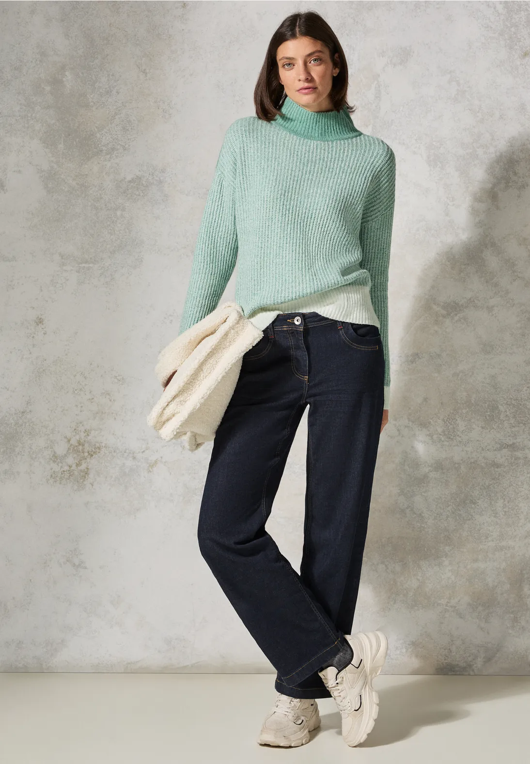 Cecil Mouliné Jumper - Glaced Green Melange